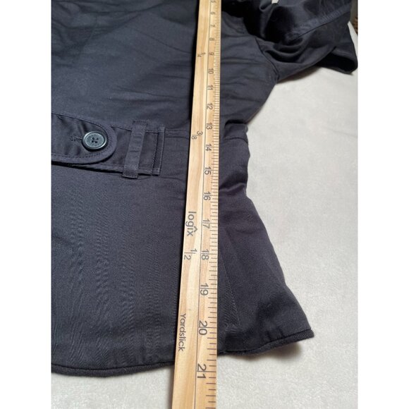 Armani Exchange Womens Black Hooded Jacket Button Details M Dolphin Hem Classic - Picture 4 of 11